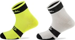 Spiuk XP Summer Mid Socks (2 Pairs Pack) White Neon Yellow
