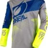 O'Neal Element Factor Long Sleeve Jersey Gray / Blue / Neon Yellow
