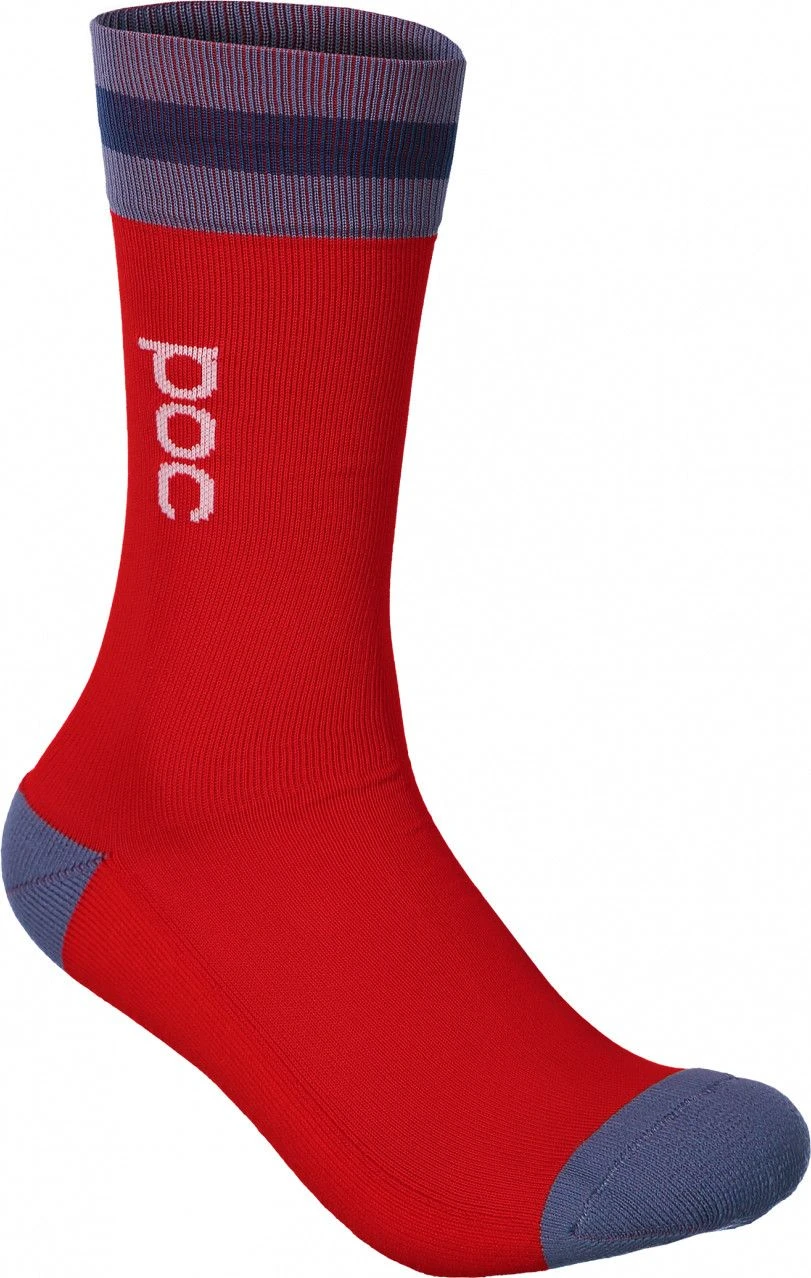 Poc Essential Mid Length Socks Calcite Blue / Prismane Red 1 Poc Essential Mid Length Socks Calcite Blue / Prismane Red