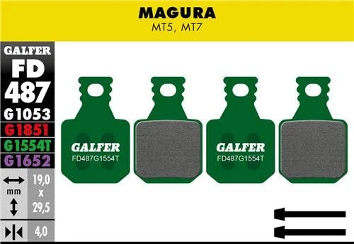 Pair Of Galfer Semi-metallic Magura MT5 / MT7 Pro Brake Pads 2 Pair Of Galfer Semi-metallic Magura MT5 / MT7 Pro Brake Pads - Image 2