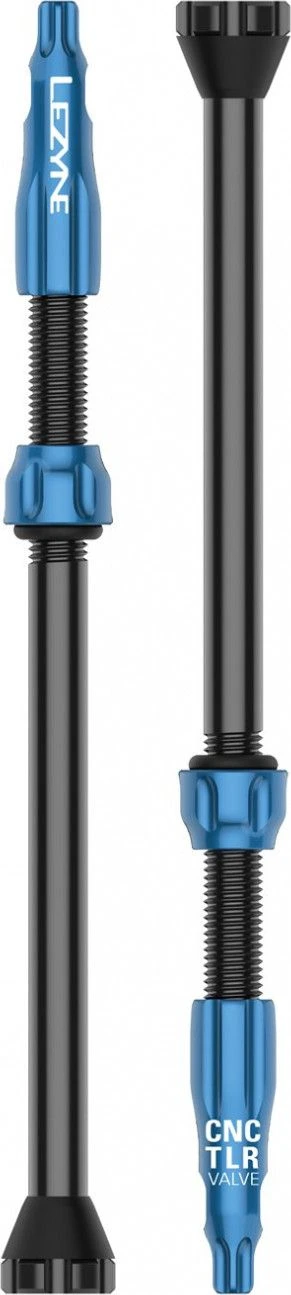 Lezyne CNC TLR 44mm Tubeless Valves Black / Blue 1 Lezyne CNC TLR 44mm Tubeless Valves Black / Blue