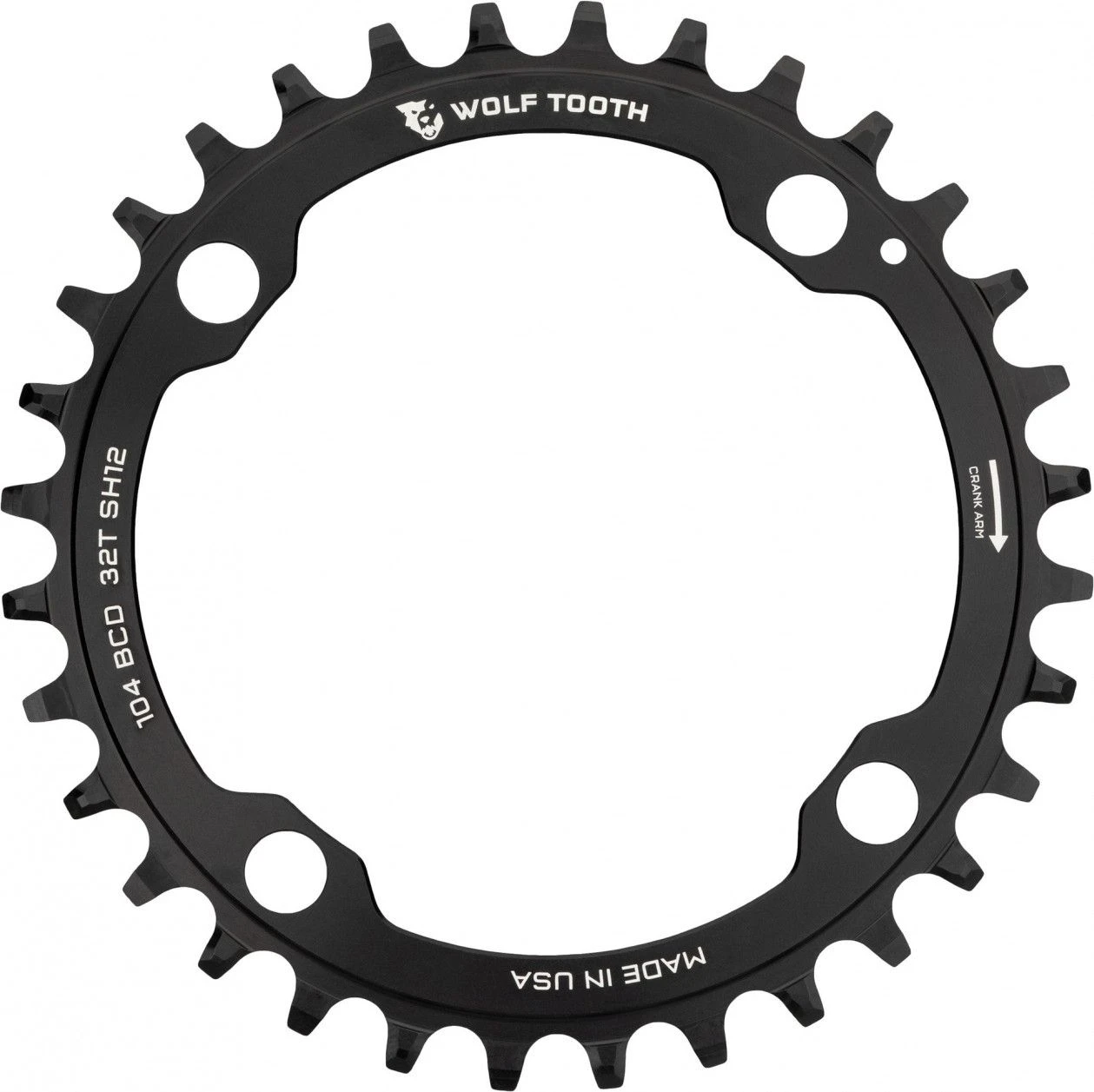 Wolf-tooth Wolf Tooth 104 BCD Chainring Drop-Stop ST For Shimano HyperGlide+ 12S Black 1 Wolf-tooth Wolf Tooth 104 BCD Chainring Drop-Stop ST For Shimano HyperGlide+ 12S Black