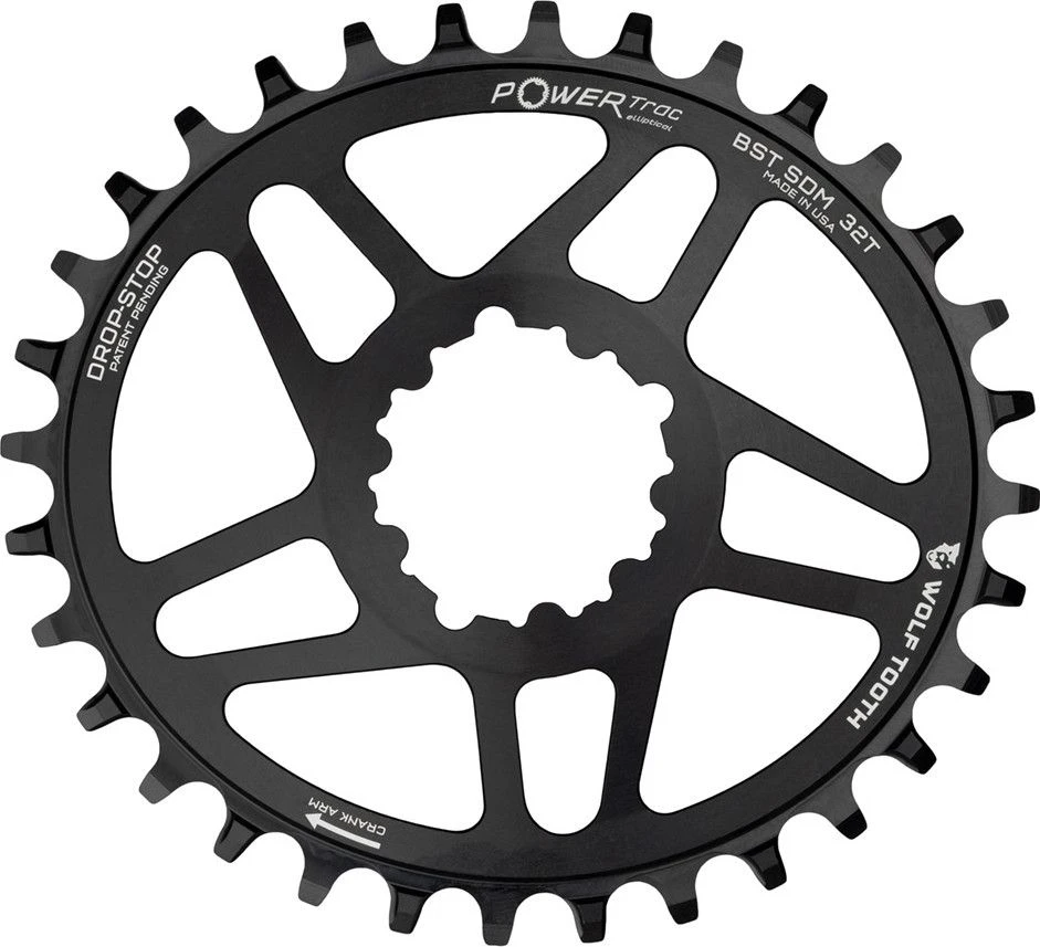 Wolf-tooth Wolf Tooth Elliptical Direct Mount Chainring For Sram Boost 3 Mm Drop-Stop A Black 1 Wolf-tooth Wolf Tooth Elliptical Direct Mount Chainring For Sram Boost 3 Mm Drop-Stop A Black