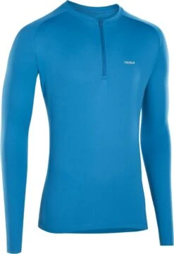 Triban Essentiel Long Sleeve Jersey Blue
