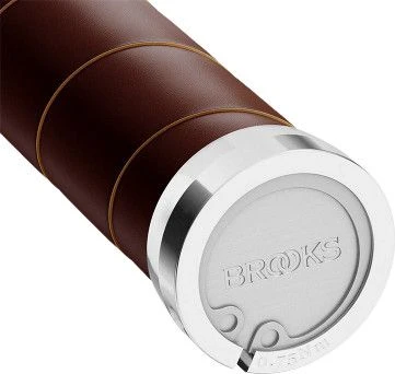 Brooks England Slender Leather Grips 130/100 Mm Grips Brown 2 Brooks England Slender Leather Grips 130/100 Mm Grips Brown - Image 2