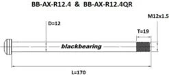 Black-bearing Rear Axle Black Bearing QR 12 Mm - 170 - M12x1.5 - 18 Mm -MAXXIS Sales 2149335618109704a03a8.69411344