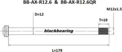 Black-bearing Rear Axle Black Bearing QR 12 Mm - 179 - M12x1.5 - 19 Mm -MAXXIS Sales 214948661810ffdf1e436.44311291