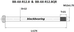 Black-bearing Rear Axle Black Bearing QR 12 Mm - 174 - M12x1.75 - 21 Mm -MAXXIS Sales 21495566181171caddb43.18844550
