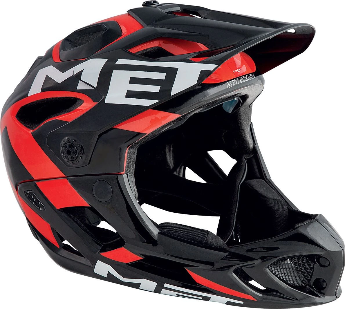 MET PARACHUTE Helmet Black Red 1 MET PARACHUTE Helmet Black Red