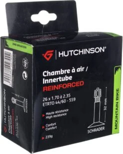 Hutchinson Reinforced Butyl Tube 26 * 1.70 2.35 Big Schrader Valve (each)