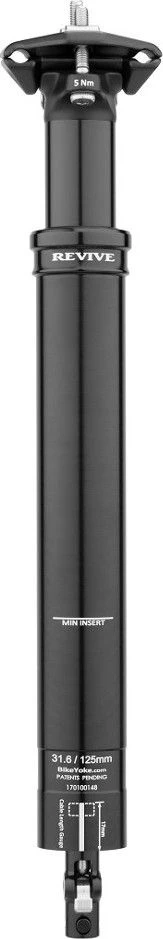 Bike Yoke Revive 2.0 Telescopic Seatpost Black Internal Passage (No Command)