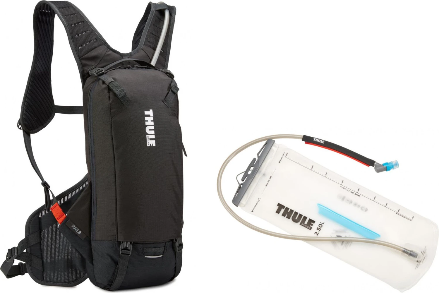 Thule Rail 8L Backpack Black Grey + Thule 2.5L Bladder 1 Thule Rail 8L Backpack Black Grey + Thule 2.5L Bladder