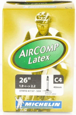 Michelin C4 AirComp Latex MTB Bike Tube 26x1.90 - 26x2.20 Presta 1 Michelin C4 AirComp Latex MTB Bike Tube 26x1.90 - 26x2.20 Presta